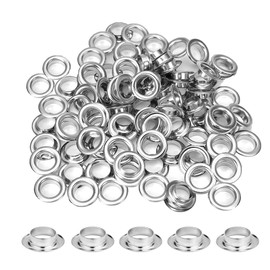 Bestgle 100 Sets 12mm Inner Dia. Metal Eyelets Grommets Tool Kit Siliver Brass Grommets Rings Tools for Leather Holes Decoration