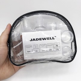 JADEWELL 4 Pack Travel Bottles Set with Zipper Bag Containers for Toiletries Shampoo Conditioner Lotion Body Wash Liquid Leak-Proof Carry-on for Airplane