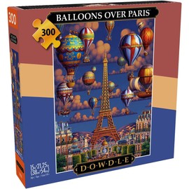 Buffalo Games - Dowdle - Balloons Over Paris - 300 Piece Jigsaw Puzzle for Adults -Challenging Puzzle Perfect for Game Nights - Finished Size is 21.25 x 15.00