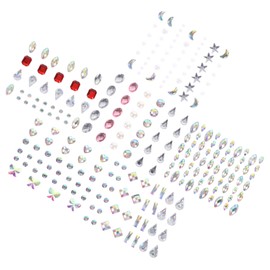 Baluue Elegant Face Gems Jewels 6 Sheets Glitter Stickers for Makeup Eyes Nails Body Decor No Residue Versatile