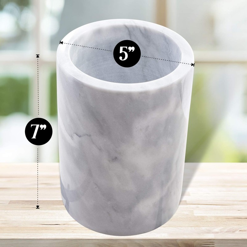 Marble Utensil Holder for Kitchen Counter Decor, Flatware & Utensil