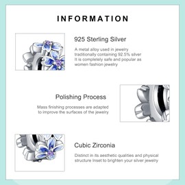 Erizteya 925 Sterling Silver Charms for Bracelets Necklaces, Mom Heart Cross Clip Stopper Charms Pendant Beads, Love Letters Bee Flower Spacer Safety Chain Pendant Jewellery Gift for Women, Cubic