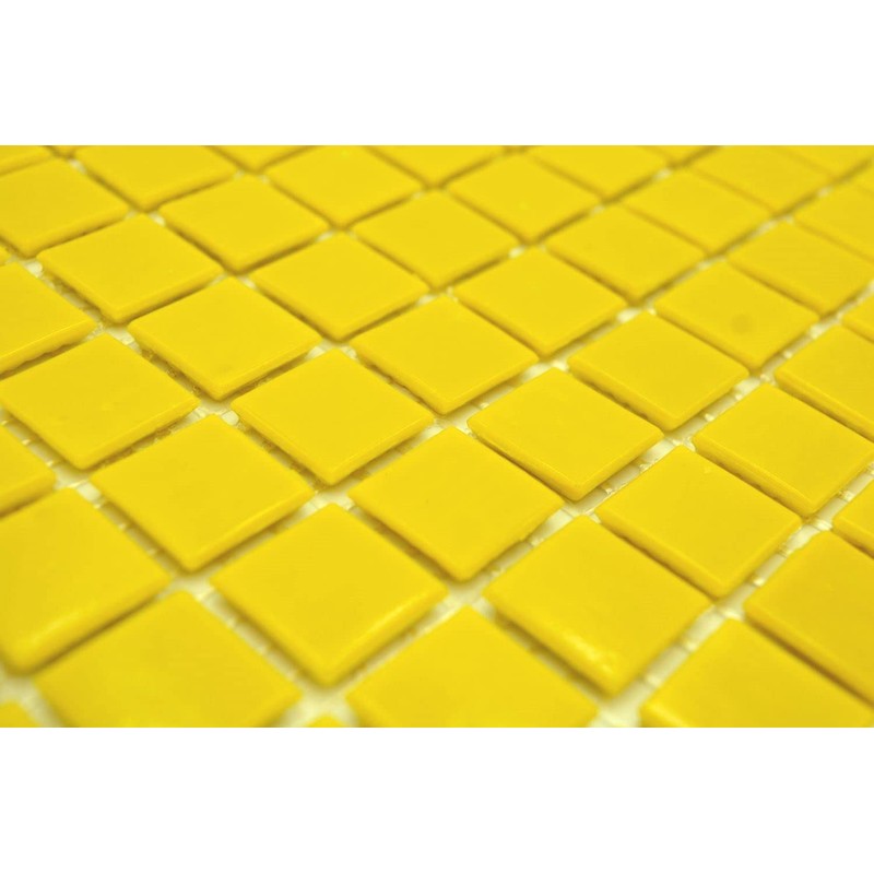 Mosaic Yellow Glass Mosaic Tile Tiles Glass Glossy Square Wall