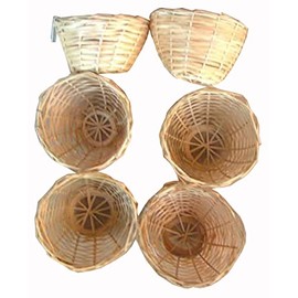 Finch Bird Bamboo Opened Bird Nest Lot of 6-Medium