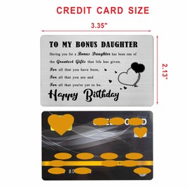 Richesele Bonus Daughter Birthday Card - To My Bonus Daughter Birthday Gifts - Happy Birthday Bonus Daughter Card from Mum and Dad