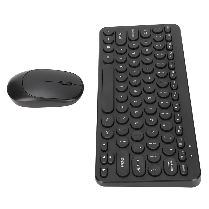 Keyboard Mouse Combo 2.4G Wireless Round Keycaps Ergonomic Design Silent
