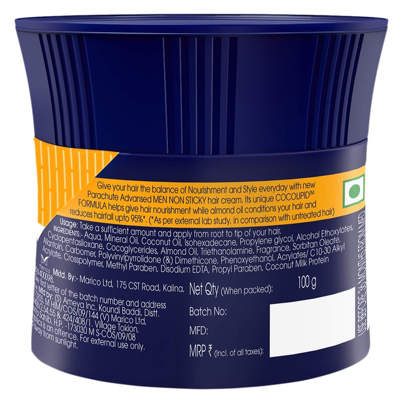 Parachute Advansed Men Hair Cream, Anti -Hairfall, 50gm (Ship from