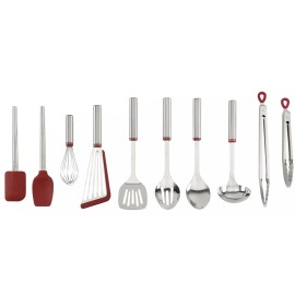 Goodcook 10-Piece Good Cook Stainless Steel Kitchen Cooking Utensil Tool and Gadget Set