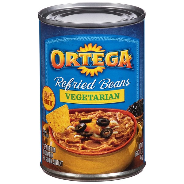 Ortega Refried Beans, Vegetarian, 16 Ounce (Pack of 12)