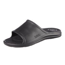 totes Men's Everywear Slide Sandal, Black-Classic, 9