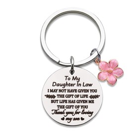 Daughter in Law Gifts from Mother in Law to My Daughter in Law Keychain Birthday Christmas Gifts for Daughter in Law New Daughter in Law Engagement Wedding Gifts from Mother in Law