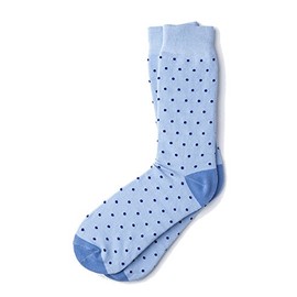 Calcetines de vestir para hombre, diseño de lunares, Azul claro y azul., Talla única