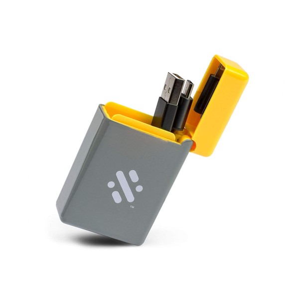 Thumbs Up Swipe Flip 3-in-1 Retractable Charger Adapter - Yellow