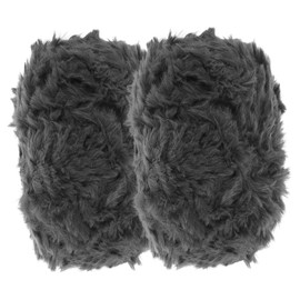 Gadpiparty 2PCS Light Gray Imitation Wool Super Yarn Fluffy Faux Fur Eyelash Yarn for Knitting Crocheting for Scarves Hats Blankets Pilling Per Ball