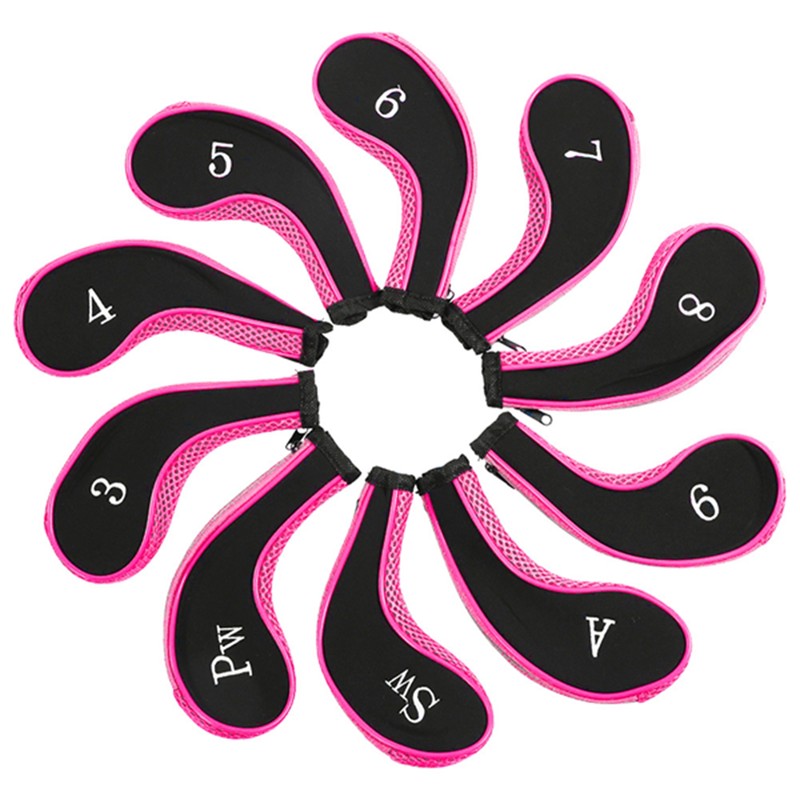 10pcs Neoprene Golf Club Iron Head Covers Putter Set Protector