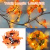 Fall Garland with Lights Plug in Maple Leaves Garland Fall