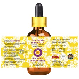 Deve Herbes Pure Babchi Oil (Psoralea corylifolia) with Glass Dropper Cold Pressed 5ml (0.16 oz)