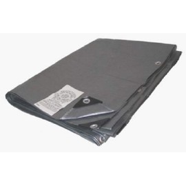 10' x 10' Silver Fire Flame Retardant Heavy Duty Poly Tarp (Finished Size Approx. 9'6" x 9'6")