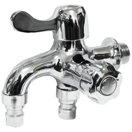 Horizontal Faucet, Double Mouth, 2 Openings, One Handle Faucet, One Touch Fitting