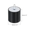 sourcing map 4Pcs 40 x 40mm M8 Thread Female Rubber