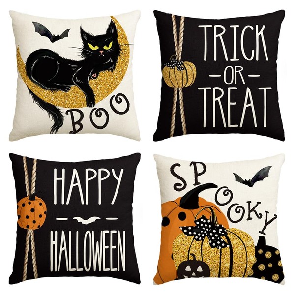AVOIN colorlife Happy Halloween Boo Black Cat Trick or Treat