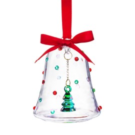 Brightown Glass Bell Ornaments for Christmas Tree, Hand-Crafted Christmas Bell Ornaments, Christmas Decoration Gifts for Office Coworkers Staff Family Grandma, Christmas Tree