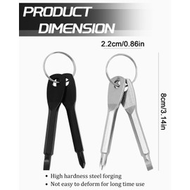 LOZTBUE 4pcs Screwdriver Set Small Screwdriver Set EDC Mini Flat Head Phillips Screwdriver with Key Ring Gift for Men (Black and Silver)