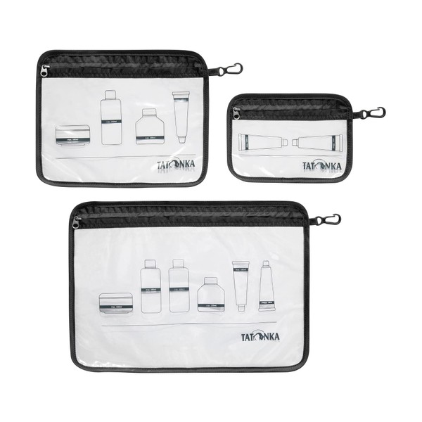 Tatonka Zip Flight Bag A6 - Small, Transparent Bag for Travelling Liquids in Aeroplane Hand Luggage - 16 x 12 cm Black