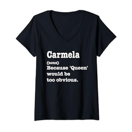 Womens CARMELA Sarcasm Queen Tee - Custom CARMELA Women's V-Neck T-Shirt