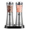 Electric Salt and Pepper Grinder Set with Storage Base, Stainless