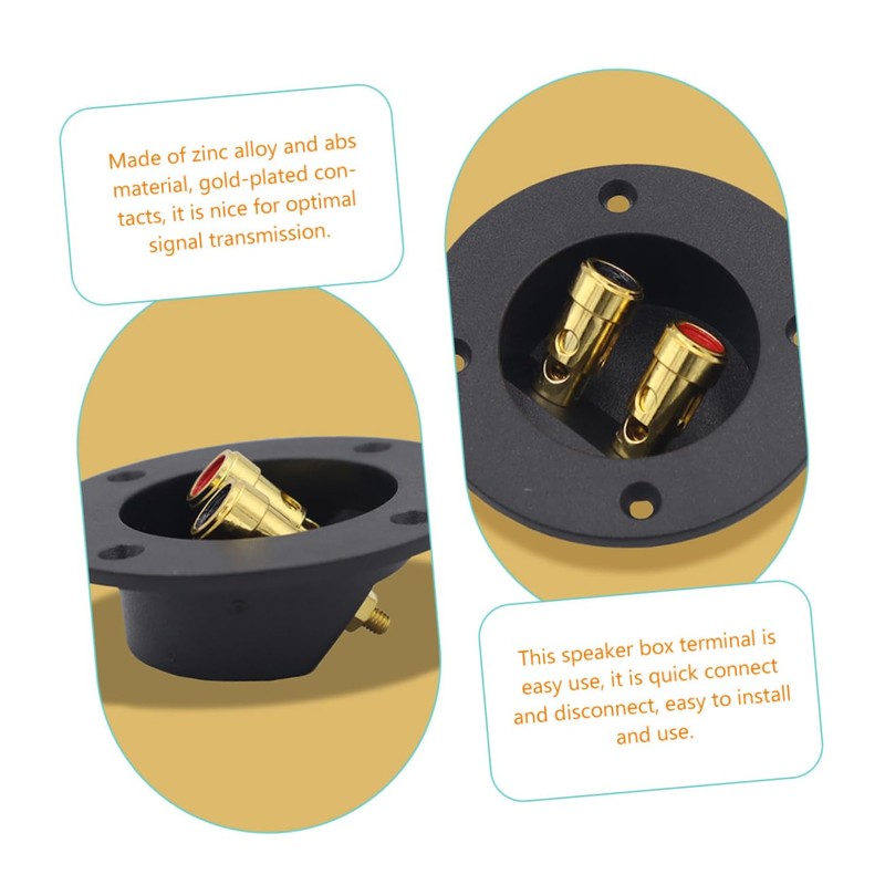 SHINEOFI 2pcs Speaker Wire Connector Gold Plated Binding Post Terminal