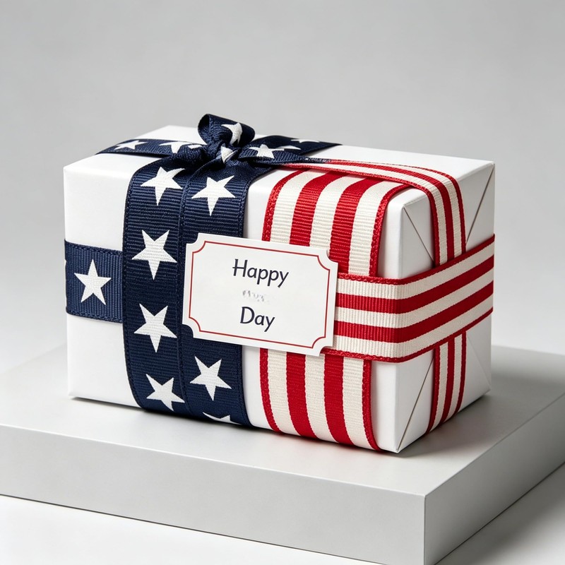 Patriotic Ribbon 2 Rolls 20 Yards 1.5" Red White Blue