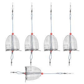 balacoo 5pcs Metal Bait Cage Fishing Bait Cage Lure Cage Bait Fishing Accessory Bait Crab Bait Cage Bait Bucket Carp Fishing Basket Fishing Cage Stainless Steel Nesting Cage