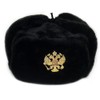 Russian Army KGB Military Fur Hat UshankaBLACK-XL w/Imperial Eagle Crest