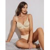 Deyllo Women’s Sheer Lace Bra Underwire Unlined Bra Full Coverage