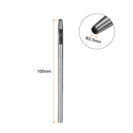 QUARKZMAN Leather Punch 2.5 mm Round Hole Tool for Belt Punch, Carbon Steel, Single Punch for Watch Straps, Cutting Leather Crafts, Rubber, Paper, Soft Material