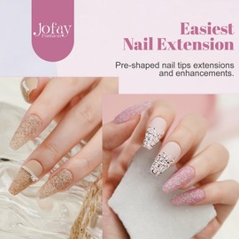 Gel Nail Kit, 1092Pcs Full Cover Matte Coffin Nail Tips Fake Nails Kit with Portable LED Nail Lamp Nail Clipper DIY Nail Art Tools Gel Nail Extension Kit