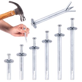 Swpeet 30Pcs M6 x 80mm Silver Alloy Steel Concrete Anchors, Drive Expansion Nail, Hammer Drive Nail Set, 1/4" Diameter, Approx 3-2/13" Length for Concrete, Brick, Masonry