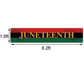Vohado Juneteenth Fence Banner Juneteenth Fence Decoration Independence Day Hanging Sign Banner African Afro American Festival Welcome Porch Sign Party Holiday Yard Sign