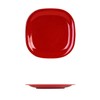 TrueCraftware- 11" x 11" Round Square Plate Passion Red Color