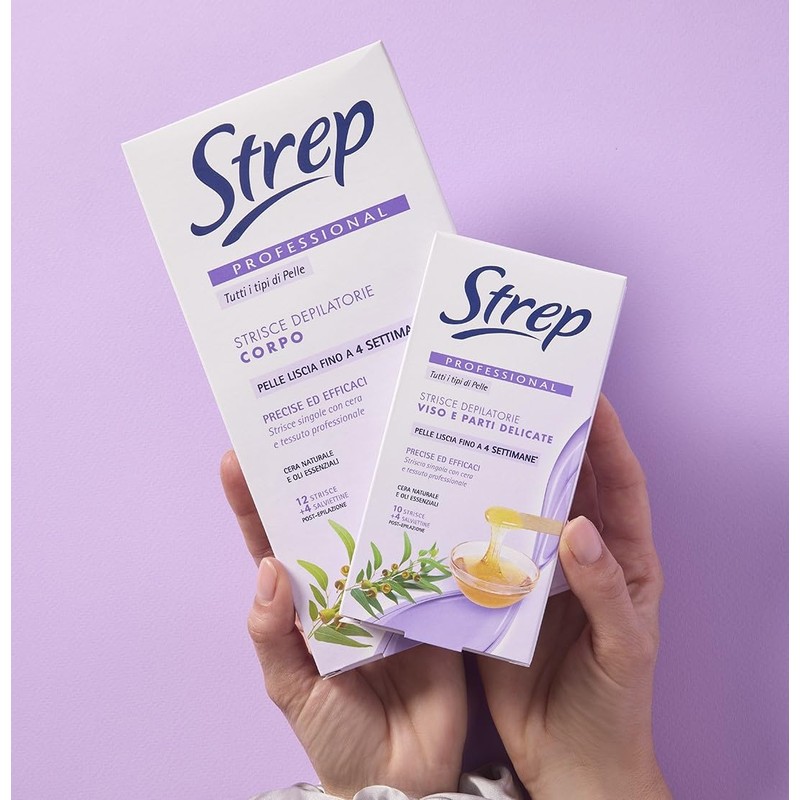 Strep - Strisce Depilatorie Viso e Parti Delicate Professional, con