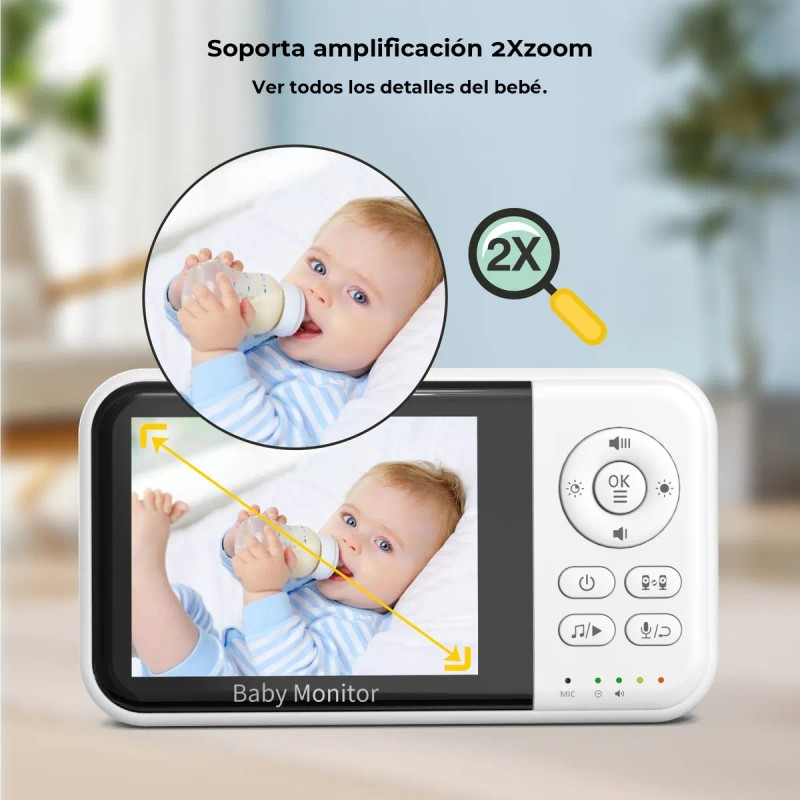 Ttmxi Monitor Para Bebé 3.2 Pulgadas Con Cámara Visión Audio