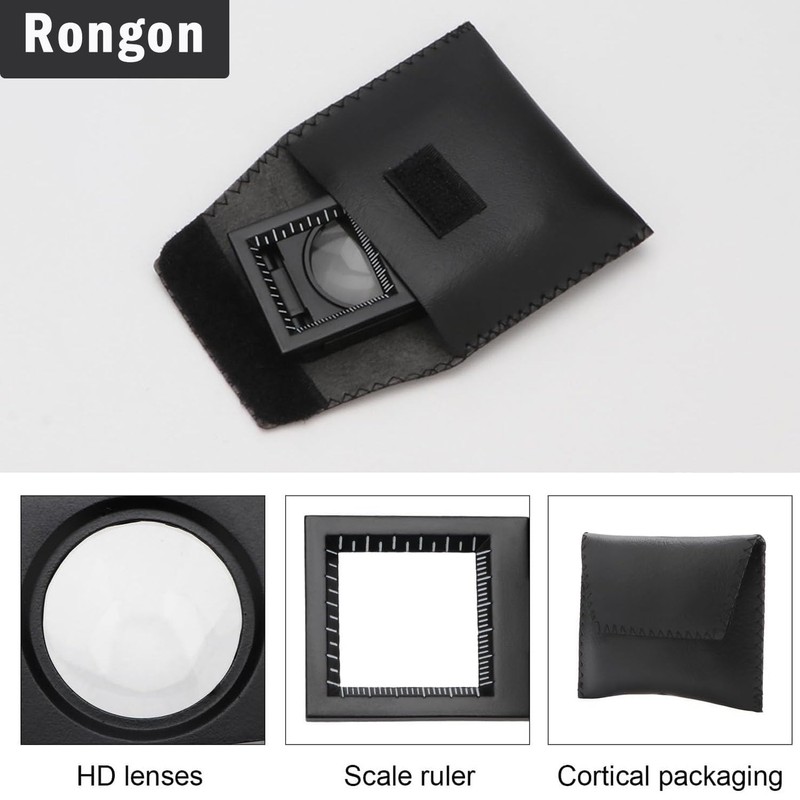 Rongon Pocket Magnifier Small Folding Magnifying Glasses 10X 28mm Mini