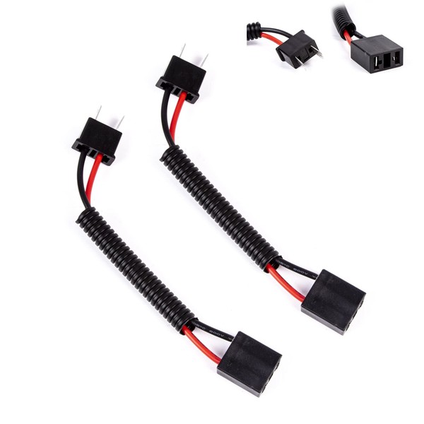 Xotic Tech 2pcs H7 Pigtail Wire Wiring Harness Extension Adapter