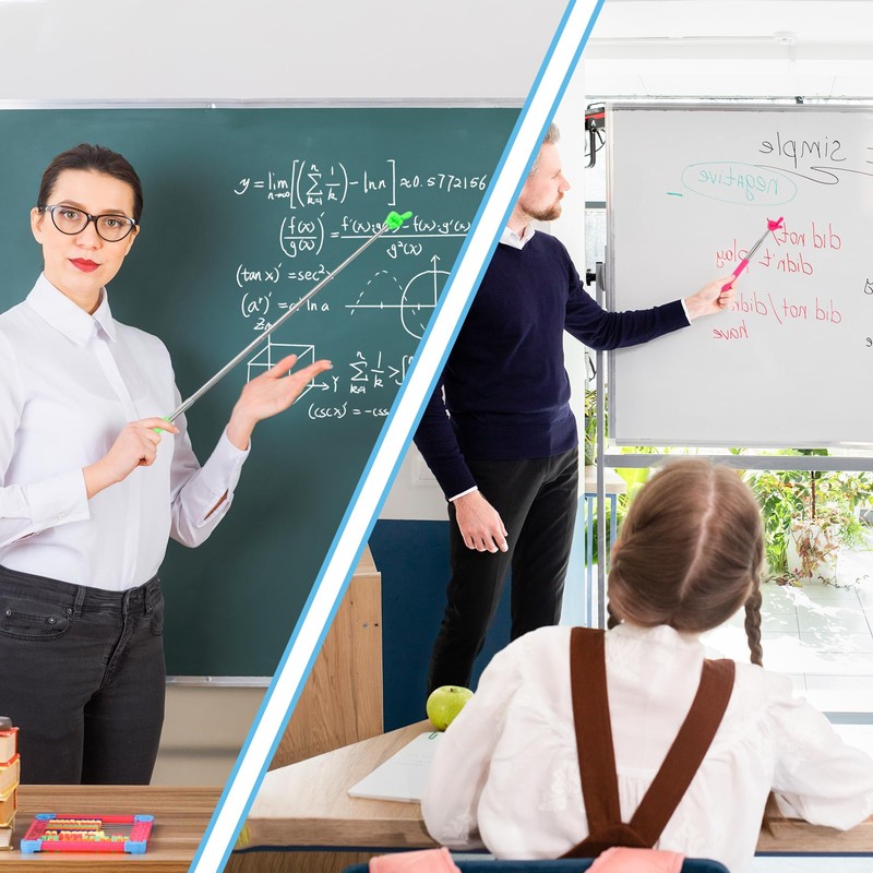 Pack of 6 Extendable Pointer Sticks, Telescopic Teacher Pointers, Retractable