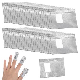 BOHUIZ 100Pcs Nail Polish Remover, Nail Foil Wraps for Soak Off Gel Polish Remover with 1.18 Inch Large Pre-attached Lint Free Cotton Pads For Acrylic/UV/Gel Nails PolishRemoving