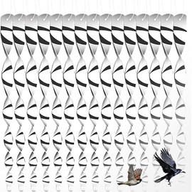 20Pcs Bird Reflective Scare Rods, BetterJonny 12 Inch Bird Twister Rods Reflective Ornamental Spiral Deterrent Device Scare Birds Away from Your Garden