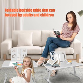 25.62 * 15.7inch Table Lap for Bed, Laptop Tray, Multi-Purpose Premium Lapdesk, Height Angle Adjustable, with Book Stand, Drawer, Tablet Slot, for Eating, Working, Writing, Gaming, Drawing