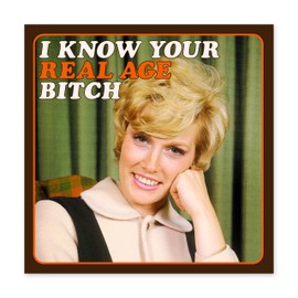 Central 23 Lustige Geburtstagskarte – „I Know Your Real Age“ – unhöfliche Karte für Sie – Retro-Gruß für Frauen – Hysterisches Design – Humor – kommt mit lustigen Aufklebern