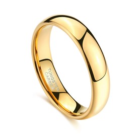Women's / Men's 2 mm / 4 mm / 6 mm Slim Polished Yellow Gold Tungsten Engagement / Wedding Ring, Tungsten, 4 mm